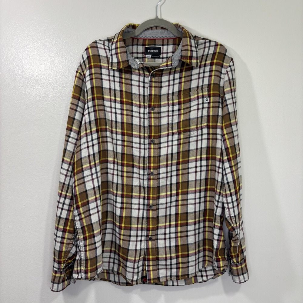 Marmot Plaid Flannel Button Down Shirt Long Sleeve Casual Wear Size Large